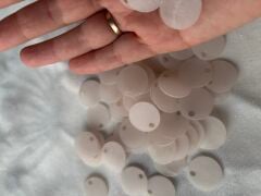 Sedefli Plastik Çanta Pulu 2CM  50 gr Soft Beyaz