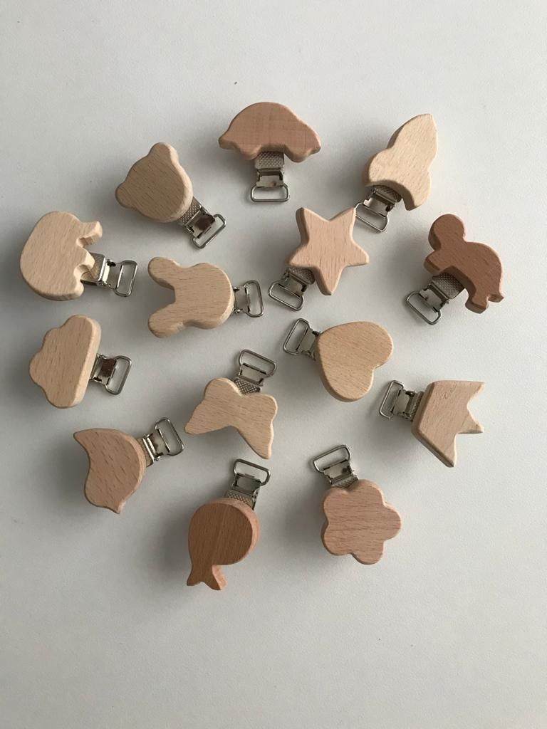 Figürlü Ahşap Emzik Klipsi