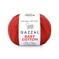 Gazzal Baby Cotton El Örgü İpi Biber Kırmızı 3418