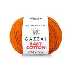 Gazzal Baby Cotton El Örgü İpi Canlı Turuncu 3419