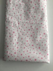 Pembe Yıldızlı Poplin Kumaş