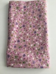 Koyu Pembe Çiçekli Poplin Kumaş