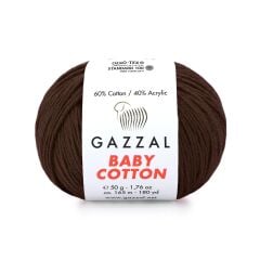 Gazzal Baby Cotton El Örgü İpi Kahverengi 3436