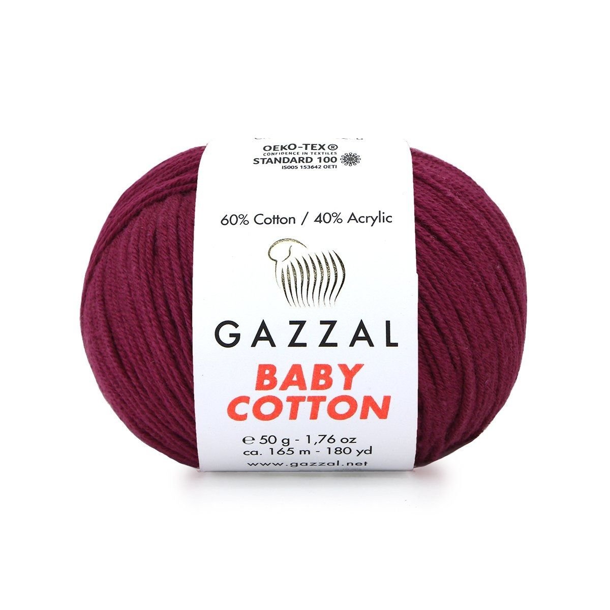 Gazzal Baby Cotton El Örgü İpi Erguvan 3442