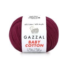 Gazzal Baby Cotton El Örgü İpi Erguvan 3442