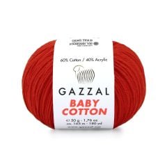 Gazzal Baby Cotton El Örgü İpi Alev Kırmızı 3443