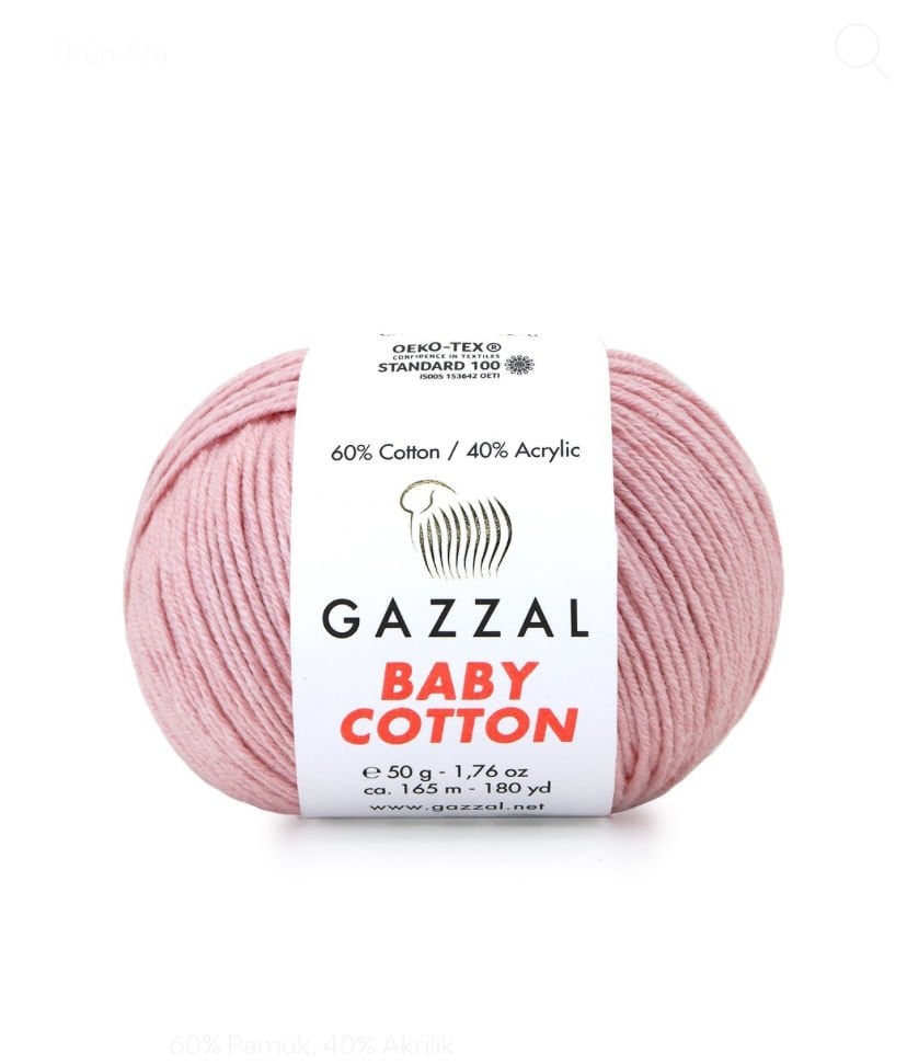 Gazzal Baby Cotton El Örgü İpi Pudra 3444