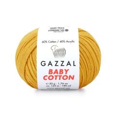 Gazzal Baby Cotton El Örgü İpi Maden Sarısı 3447