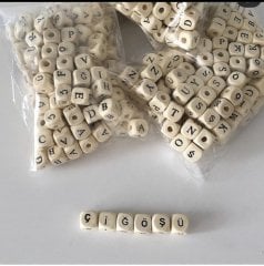 Ahşap Harf Boncuk 155 Adet