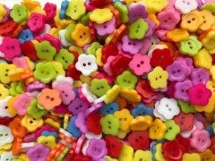 10 Adet Renkli plastik Çiçek Düğme