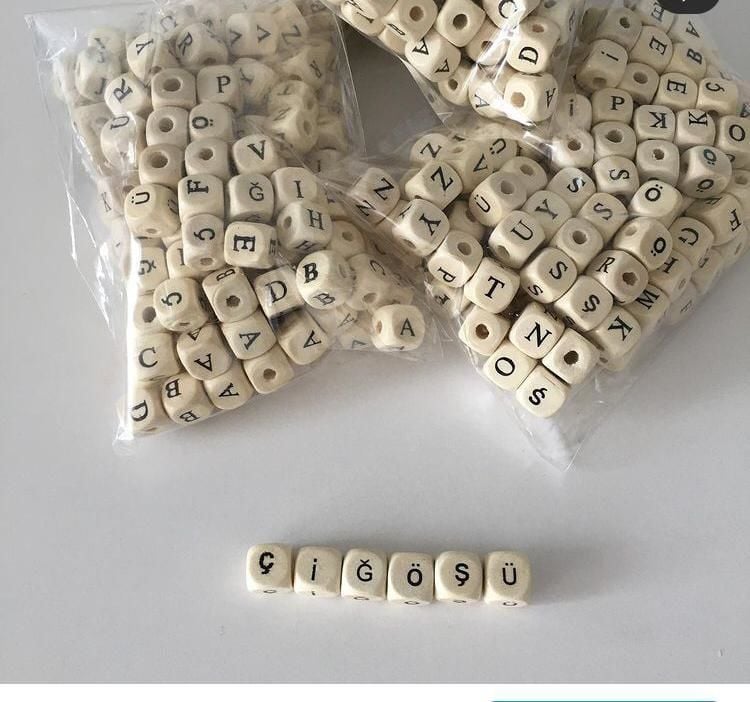 Ahşap Cilalı Harf  1 Adet 10 MM(Kopya)