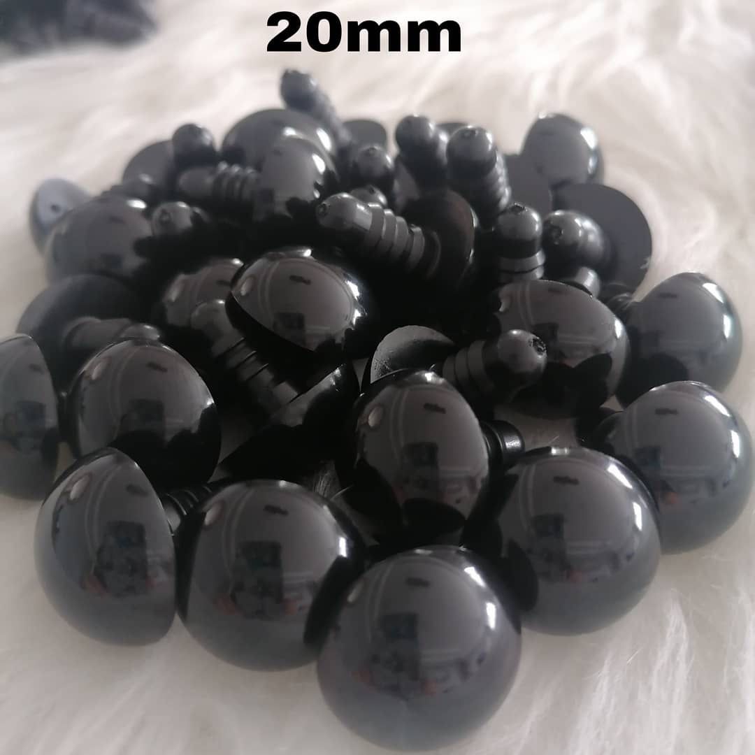 50 Çift İthal 20mm Amigurumi Vidalı Güvenli  Göz