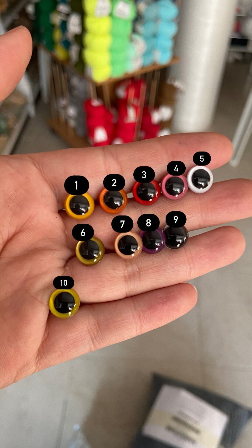 10 mm renkli ithal vidalı güvenli amigurumi göz