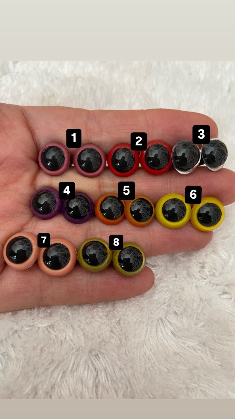 12 mm renkli ithal vidalı güvenli amigurumi göz