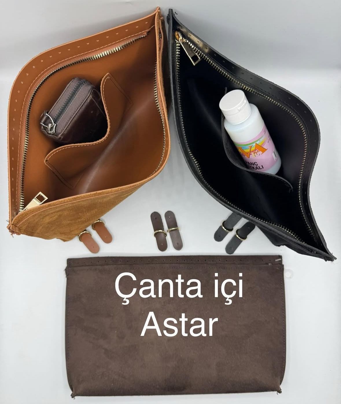 FERMUARLI DERİ ÇANTA İÇİ ASTAR