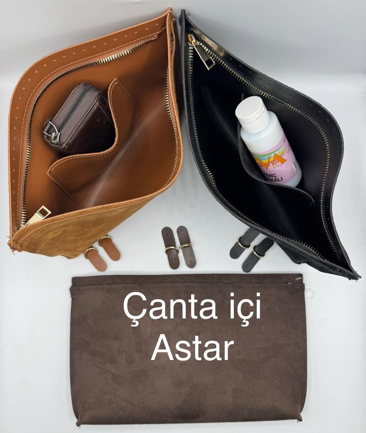 FERMUARLI DERİ ÇANTA İÇİ ASTAR 30*15 cm